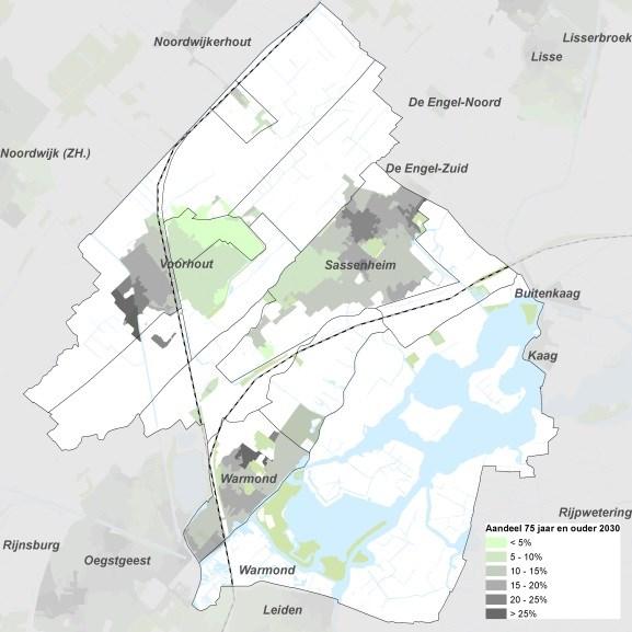 Wonen met zorg Woonvisie Teylingen 2015-2020 Diagnose huidige situatie Ontwikkelingen De vergrijzing in Teylingen is vergelijkbaar met landelijk gemiddeld.