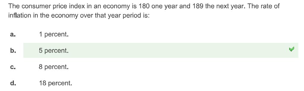 Entreetoets economie: Macro-economie vraag 2 (van 7) Score: 84%