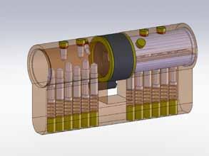 De sleutels worden beschermd tegen ongeoorloofd kopiëren door middel van een modelbescherming op het sleutelprofiel. Dat de cilinder is voorzien van het KWDsysteem bemoeilijkt namaken eens te meer.