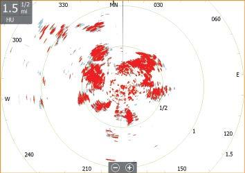 Het radar palet U kunt verschillende kleuren (paletten) gebruiken om details op het radar paneel aan te duiden.