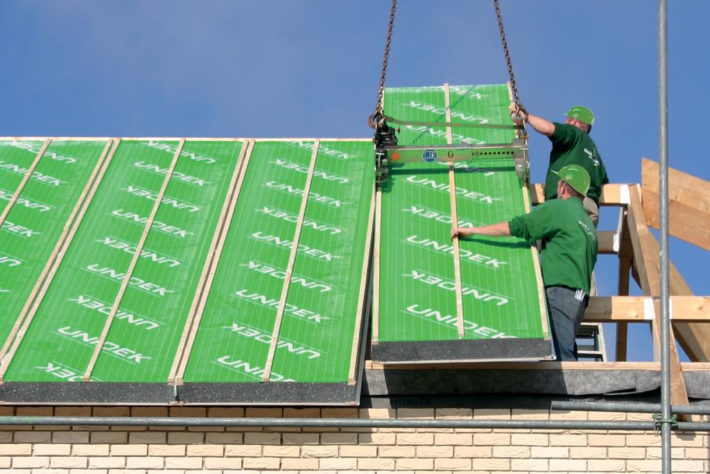 COMFORT Meer comfort Verhoogd akoestisch comfort Vrije keuze in binnenafwerking Duurzaam isoleren tot en met passiefhuis STERKER Sterker dakelement Zelfdragend