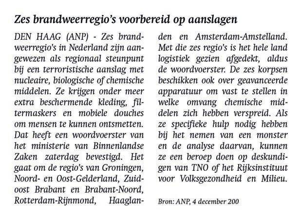 Hoofdstuk 13 Optreden bij nucleaire, biologische en chemische incidenten 1 OGS, NBC en CBRNe Binnen de brandweer worden verschillende termen gebruikt.