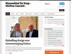 media oplage: 24.400 exemplaren I pageviews: 65.000 p.m. websites: www.nieuwsbladdekaap.nl I www.stichtsecourant.
