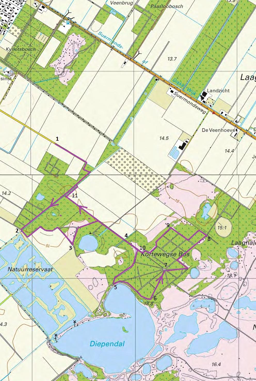 Route Kortewegsbos Smilde Tik op de