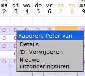 Kies het Potloodje om wijzigingen aan te brengen bij Let op! Indien de ziekte of het verlof niet de hele dienst betreft, dan dient deze dienst opgesplitst te worden.