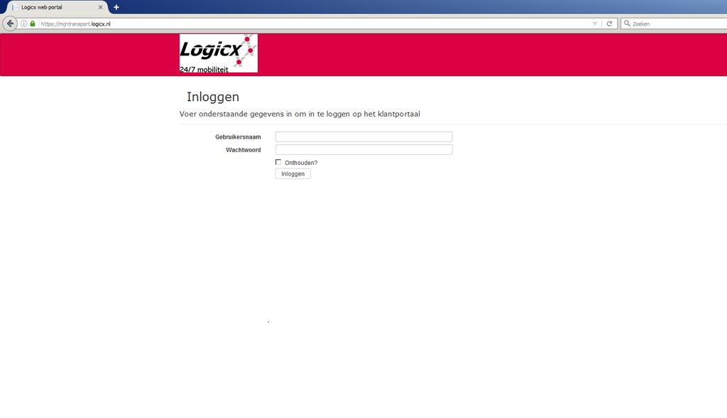 Vul in bovenstaande scherm uw Inlognaam en wachtwoord in en druk vervolgens op Login.