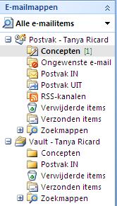 Inleiding tot Symantec Enterprise Vault Informatie over Virtual Vault 9 Virtual Vault toe te laten het item weer te geven in de itemlijst van Outlook, zonder de volledige inhoud van het item weer te