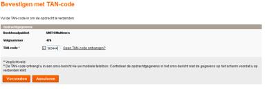 voorwaarden van de koppeling. Klik vervolgens op: Geef de TAN-code in en klik op.