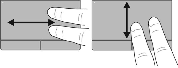 Schuiven Schuiven kan worden gebruikt om op een pagina of in een afbeelding omhoog, omlaag of opzij te bewegen.