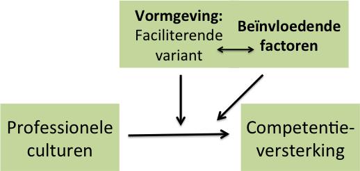 Vormgeving: een faciliterende variant Hoewel de divisie interne geneeskunde te maken heeft met de aanwezigheid van professionele culturen, lijkt de vormgeving van het veranderproces hier goed op aan