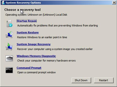 Windows Memory Diagnostics Figuur : Windows