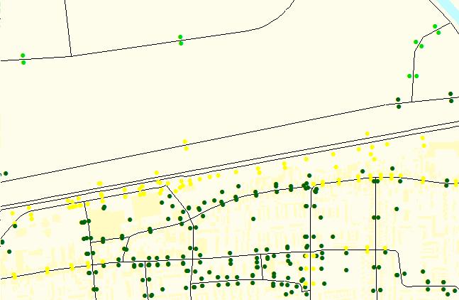 Figuur 4.4: Jaargemiddelde concentratie fijn stof 2015 (referentie) uitsnede Rijksweg A59 nabij Waalwijk De hoogst berekende jaargemiddelde concentratie fijn stof bedraagt 26,2 μg/m 3.