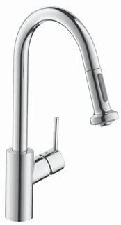 Hansgrohe Keuken / Cuisine Hansgrohe Talis S Variarc Talis S Variarc keukenmengkraan met uittrekbare 14877000 465,00 vuistdouche DN15 - neerklapbaar model - M2 cartouche met keramische schijven -