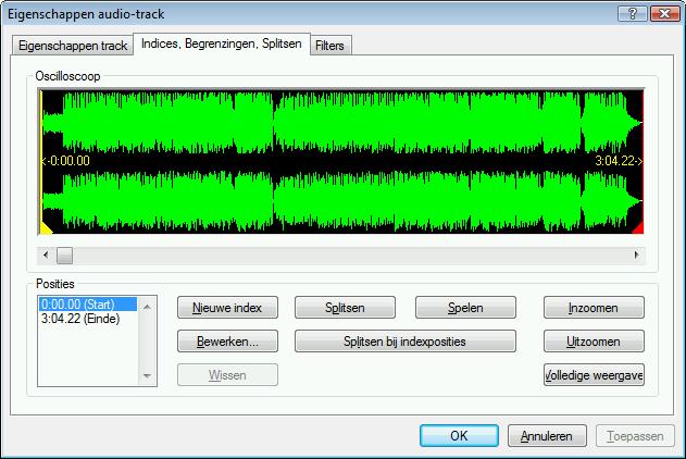 Muziek beveiligde tracks kopieert, wordt een waarschuwingsbericht weergegeven in Nero Express. Crossfaden met vorige track Hier geeft u een crossfade op tussen dit audiobestand en het vorige.