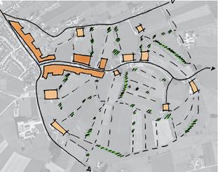 Om de kleinschaligheid van het gebied te beschermen, dient de betekenis van de bebouwing af te nemen en het landschappelijk raamwerk versterkt te worden.