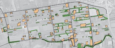 Vele landschapselementen zijn verloren gegaan door ontwikkelingen in het gebied. Het gevolg is dat de bebouwing steeds beeldbepalender wordt en de beplantingen dit steeds moeilijker kunnen opvangen.