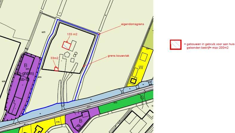 c. er geen detailhandel plaatsvindt behalve als ondergeschikte nevenactiviteit bij de uitoefening van een aan huis gebonden bedrijf; d.