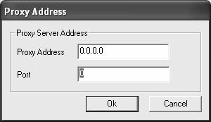 Change naast de velden Proxy Address en Port.