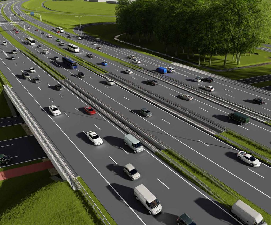 Hoofd- en parallelrijbaan Hoofd- en parallelrijbaan De nieuwe krijgt in beide richtingen twee hoofd- en twee parallelrijstroken.