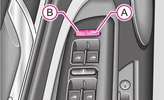 38 Ontgrendelen en vergrendelen Schakelaars voor centrale vergrendeling Alle portieren en het kofferdeksel ontgrendelen Druk op de schakelaar AB afb. 23.