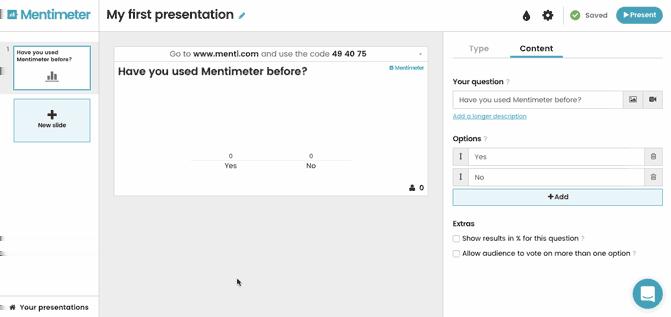 De student kan 100 punten verdelen over de verschillende opties Klik op submit 2 by 2 matrix De 2 bij 2 matrix is gelijk aan de scales vraagtype, behalve dat de studenten scores kunnen geven in 2