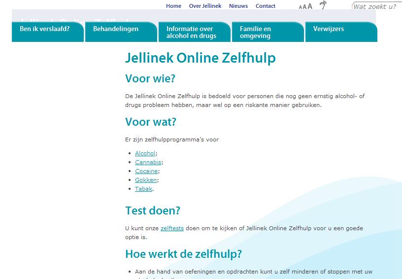 lekker in hun vel zitten Jellinek Online Zelfhulp Online