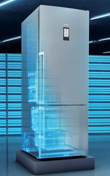 De intelligente sensoren meten de temperatuurschommelingen bv. door voortdurend de koelkast te openen en freshsense vlakt deze schommelingen automatisch af.