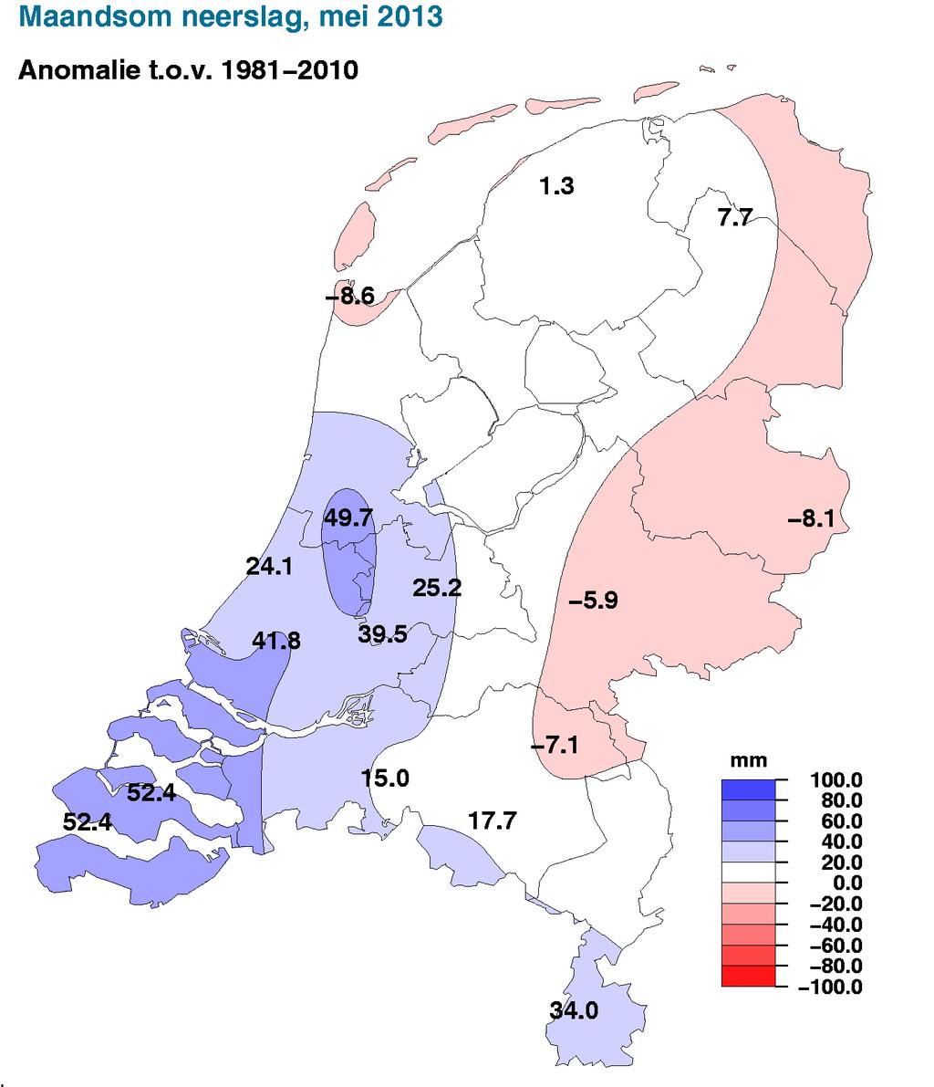 De getoonde lokale variaties kunnen mede bepaald zijn door de gehanteerde