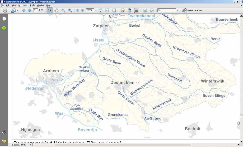 lozen. Bij hogere waterstanden wordt het gebied bemalen door het gemaal De Liemers te Giesbeek. Het watersysteem Oude Rijn is opgedeeld in drie deelgebieden.
