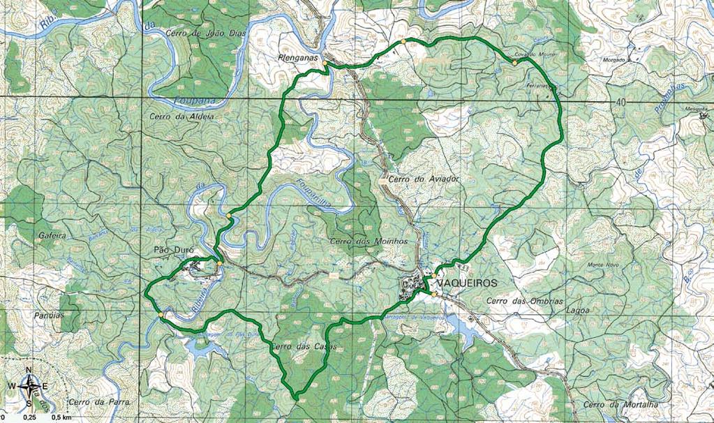 C D B D D A D 1 400 perfil topográfico 0 0,25 0,5 km 100 0 7500 15000 topografisch profiel (m) heuvel op, heuvel af 1 A B