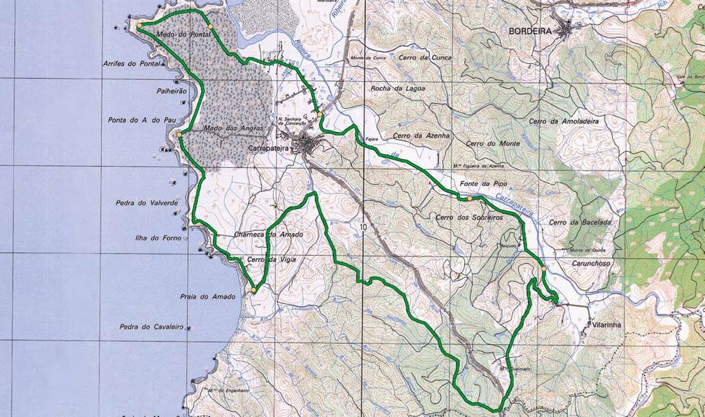 B A 1 C E E D 200 perfil topográfico 0 0,25 0,5 km 0 0 10000 20000 topografisch profiel (m) getijdenroute 1 A B C Startpunt van de route Uitzicht over de