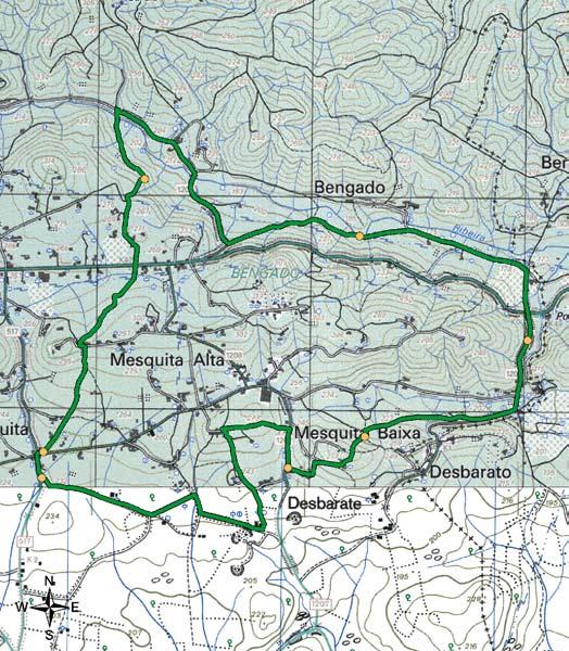 A B C 1 F E D 0 0,25 0,5 km 100 400 0 4500 9000 topografisch profiel (m) wegen en kruisingen naar de bron 1 A B C Startpunt