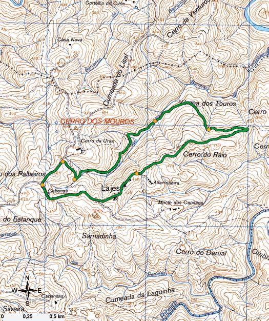 C B E 1 D A 600 topographic 0 0,25 0,5 km 200 0 3000 6000 topografisch profiel (m) barranco das lajes 1 A B C D