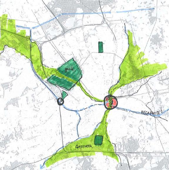 Dragende structuur, ecologie PLEKKEN Beek(dalen) Kanalen Stadsparken Sportparken BELEID: Groen gastheerschap.