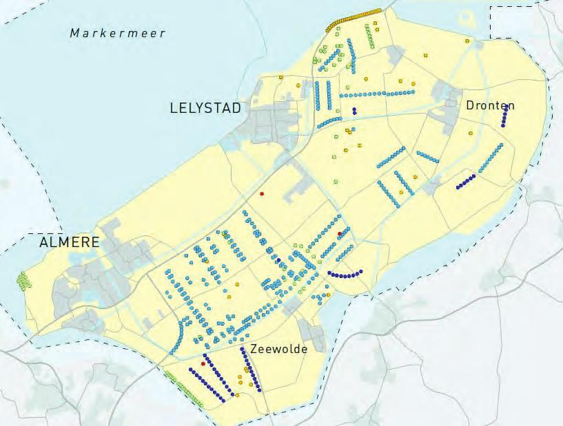 Figuur 5.3 Huidige windturbines in Flevoland Bron: Provincie Flevoland 2013 5.3.2 Onderzoek Figuur 5.