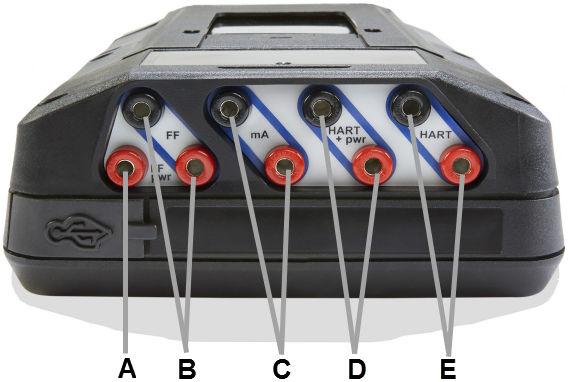 Afb. 3: Device Communicator Plus communicatiemodule A. Een FOUNDATION fieldbus instrument van stroom voorzien.