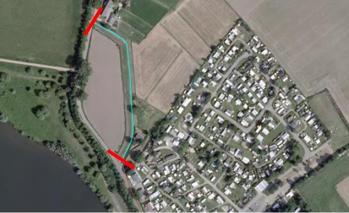 Waterschap Roer en Overmaas Ontwerp primaire waterkering 3.6 Dijkvak 50.630.17 In dijkvak 17 maakt de dijk een bocht naar binnen.