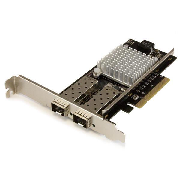 2 poorts 10G glasvezel netwerkkaart met open SFP+ - PCIe, Intel 82599 chipset Product ID: PEX20000SFPI Creëer een snelle verbinding met hoge bandbreedte met deze voordelige glasvezelnetwerkkaart Deze