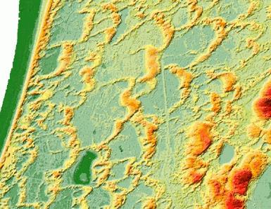 1000 en 1900 AD sterk op Overdekken de westelijke strandwallen