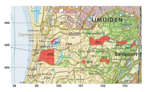 OBN-monitoring van bijen in gebieden van Natuurmonumenten 23 NATIONAAL PARK ZUID-KENNEMERLAND Coördinaten: X: 99 t/m 103; Y: 493 t/m 496 Gemeente: IJmuiden / Bloemendaal (Noord-Holland)