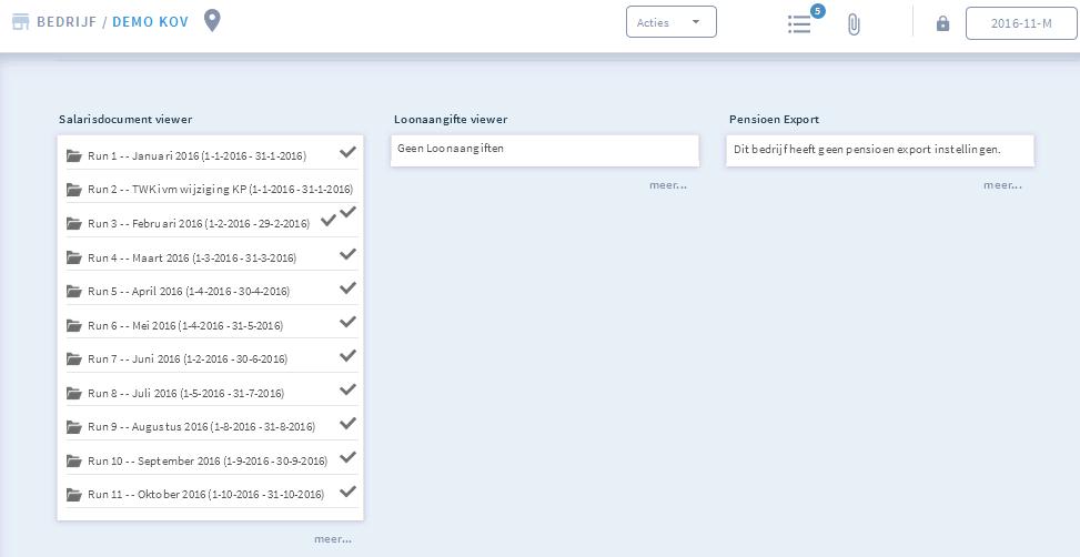 Salarisdocumentviewer Kies in de Salarisdocumentviewer eerst, welke run je wilt inzien door deze aan te klikken.