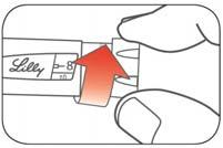 Stap 10: Draai de doseerknop tot het aantal eenheden dat u moet injecteren. De dosisindicator moet in lijn liggen met uw dosis. - De pen kiest 1 eenheid per keer.