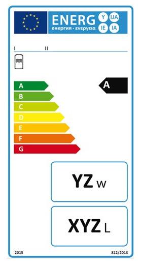 Deel VII Sanitair warm water - Als de productkaart niet beschikbaar is, dan wordt de energie-efficiëntieklasse (A+, A, B, C, D, E, F of G) en het capaciteitsprofiel 9 (3XS, 2XS, XS, S, M, L, XL, 2XL)