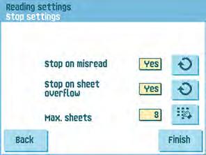 - 1-track OMR - BCR for reading barcodes - Flex 1-9 for reading customer specific codes (only if flex dongle is installed) Reverse reading: press the reading on page 69).