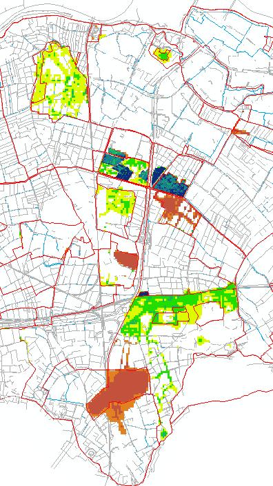 Deze gebieden hebben in het bestemmingsplan al de status stedelijk gebied gekregen. Er treden dus geen effecten in deze gebieden op voor de landbouw.