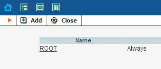 In het volgende scherm ziet u staan: [ROOT] en daarachter [Always]. [ROOT] is de naam van het basismenu van de Auto Attendant, kortweg AA, en kan niet worden verwijderd.