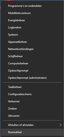 Startmenu: systeemtaken Veelgebruikte systeemtaken OF rechtsklik p