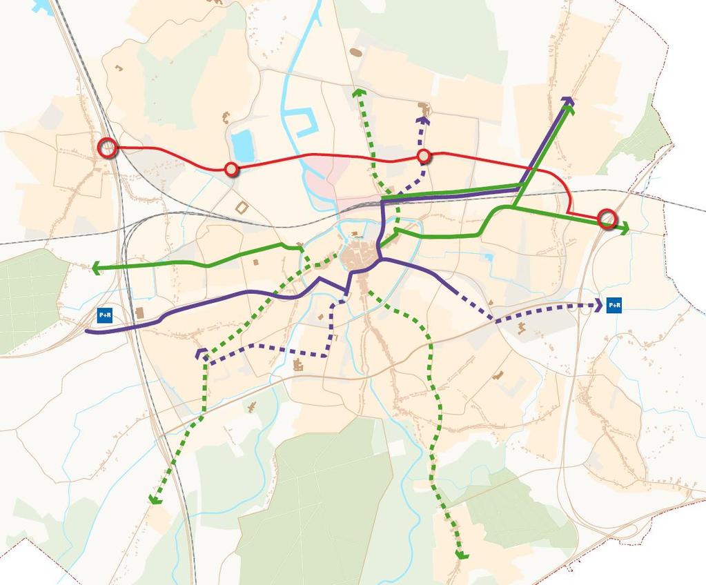 Afbeelding 45 Maatregelen MAB tot 2030 Doorgerekende maatregelen fiets Voor de fiets zijn op postcode 4 niveau de mobiliteitseffecten van de vijf geprogrammeerde snelfietsroutes ingeschat.