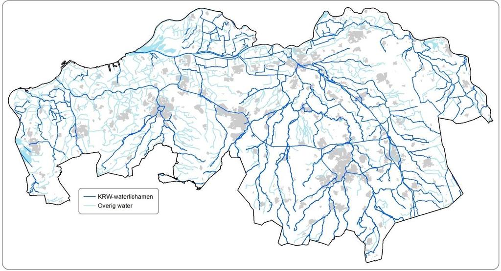 Afbeelding 22 Waterlopen in Noord-Brabant (bron: Waterrapportage Noord-Brabant (ARCADIS, 2013)) Het huidige watersysteem voldoet nog niet aan de gestelde randvoorwaarden vanuit Europees, nationaal,