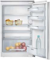 Een verticale combinatie in combi-bottom naar keuze: een integreerbare koelkast (zonder vriesvak) van 88 tot 140 cm hoogte